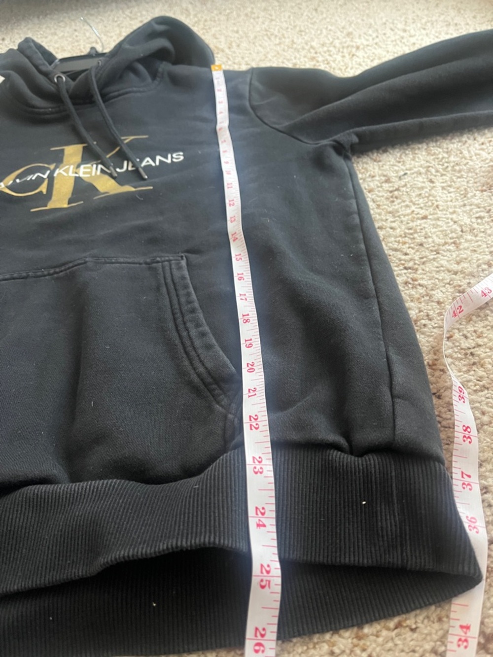 Calvin Klein Jeans men’s Black Hoodie with Gold CK Logo - Picture 7 of 7